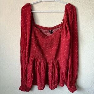 George Red Women's Blouse with Dots